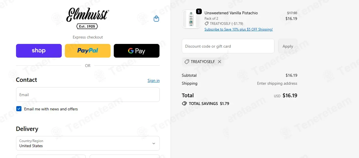 Elmhurst Milked coupon code: 10% off with TREATYOSELF. Tested and valid as 9 months ago.