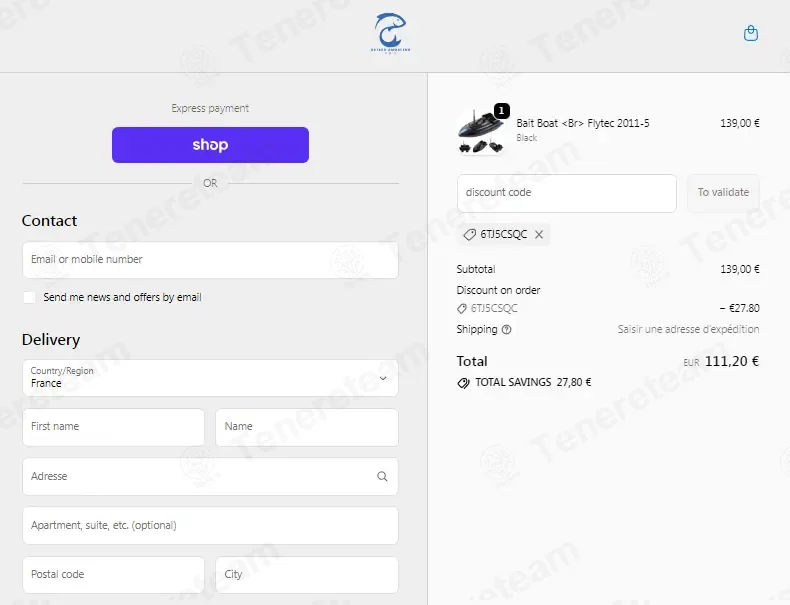 Bateau Amorceur Pro coupon code: 20% off with 6TJ5CSQC. Tested and valid as 10 months ago.