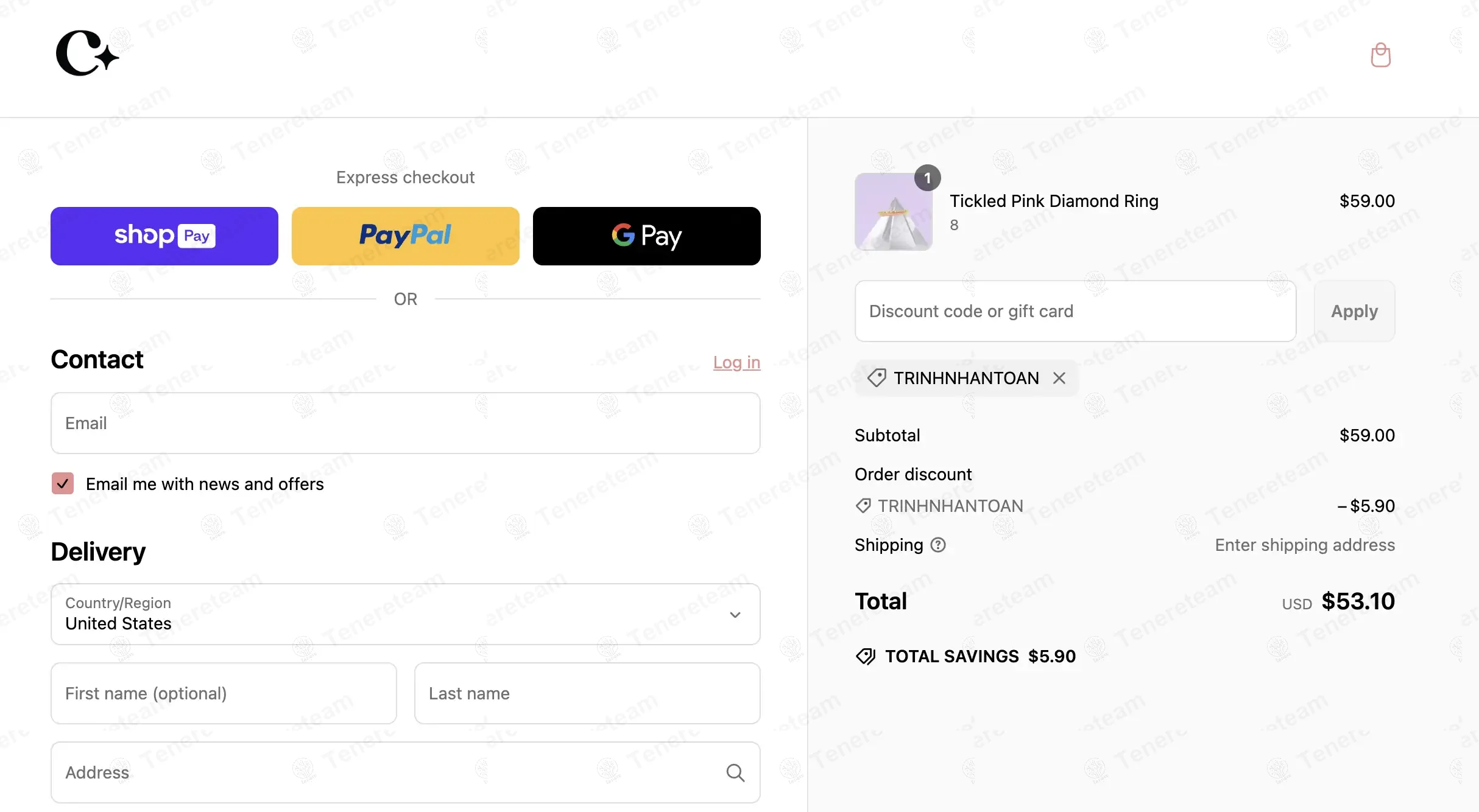 Curio Diamonds coupon code: 10% off with TRINHNHANTOAN. Tested and valid as 1 year ago.