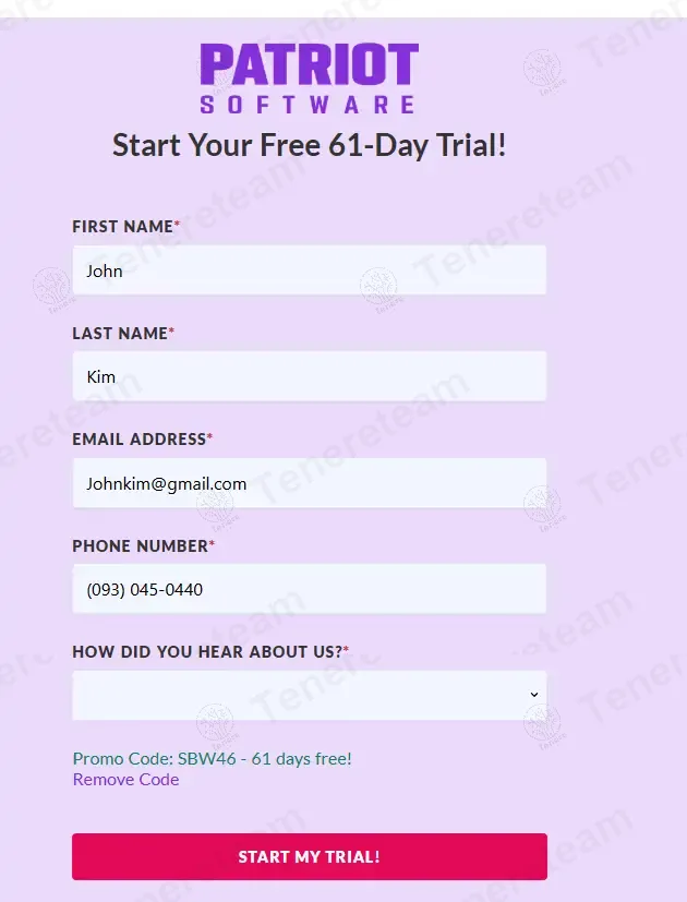 Patriot Software apply coupon code