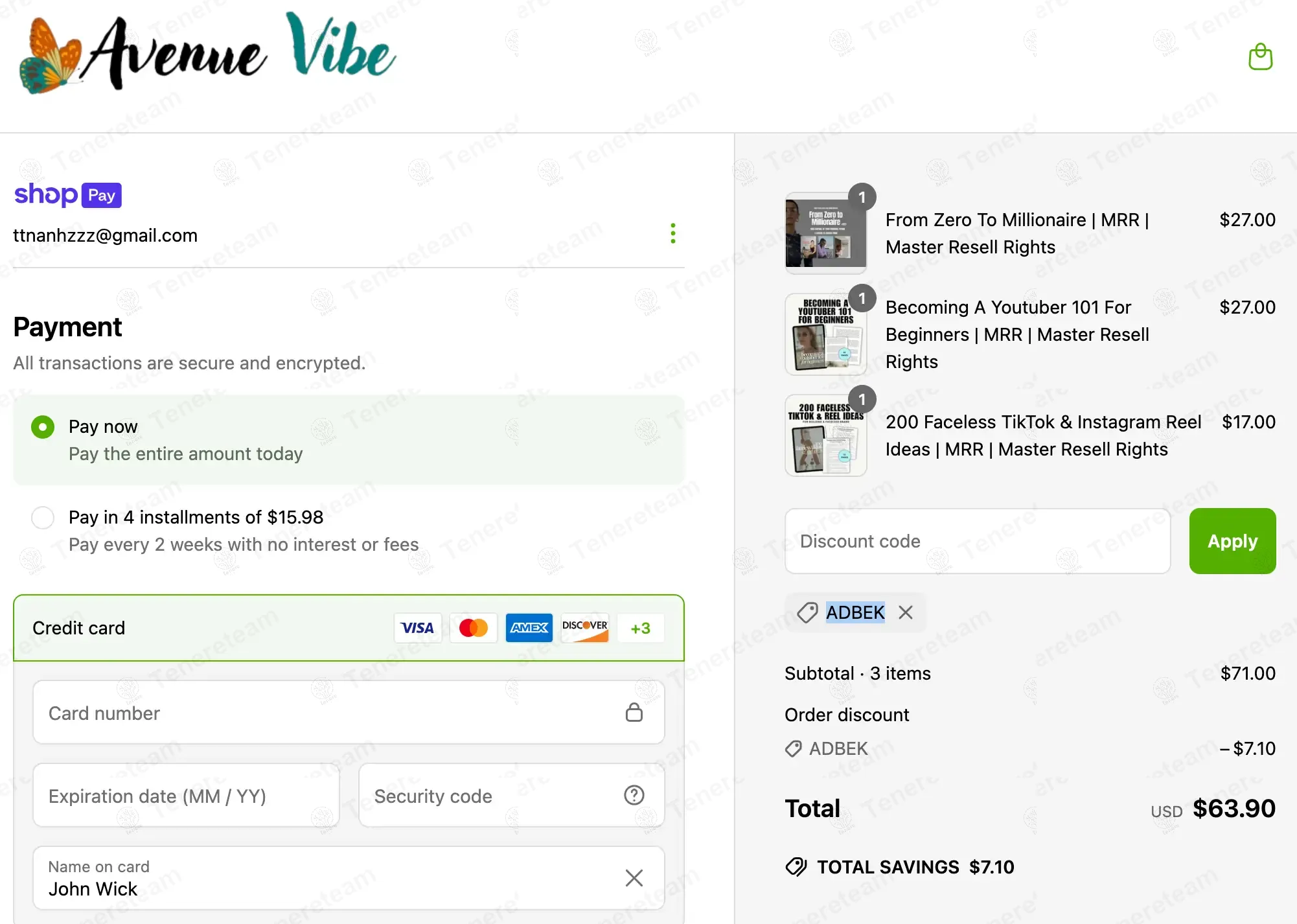 Avenue Vibe coupon code: 10% off with ADBEK. Tested and valid as 1 year ago.