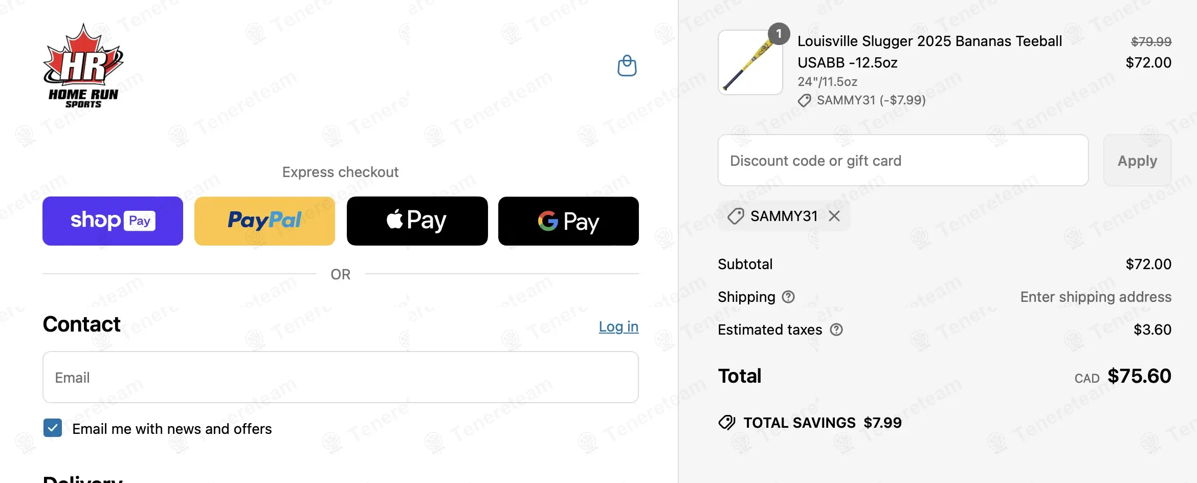 Home Run Sports apply coupon code