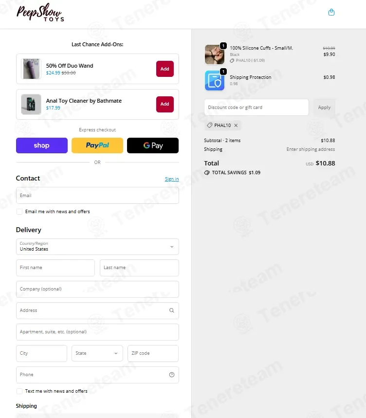 Peep Show Toys coupon code: 10% off with PHAL10. Tested and valid as 2 months ago.
