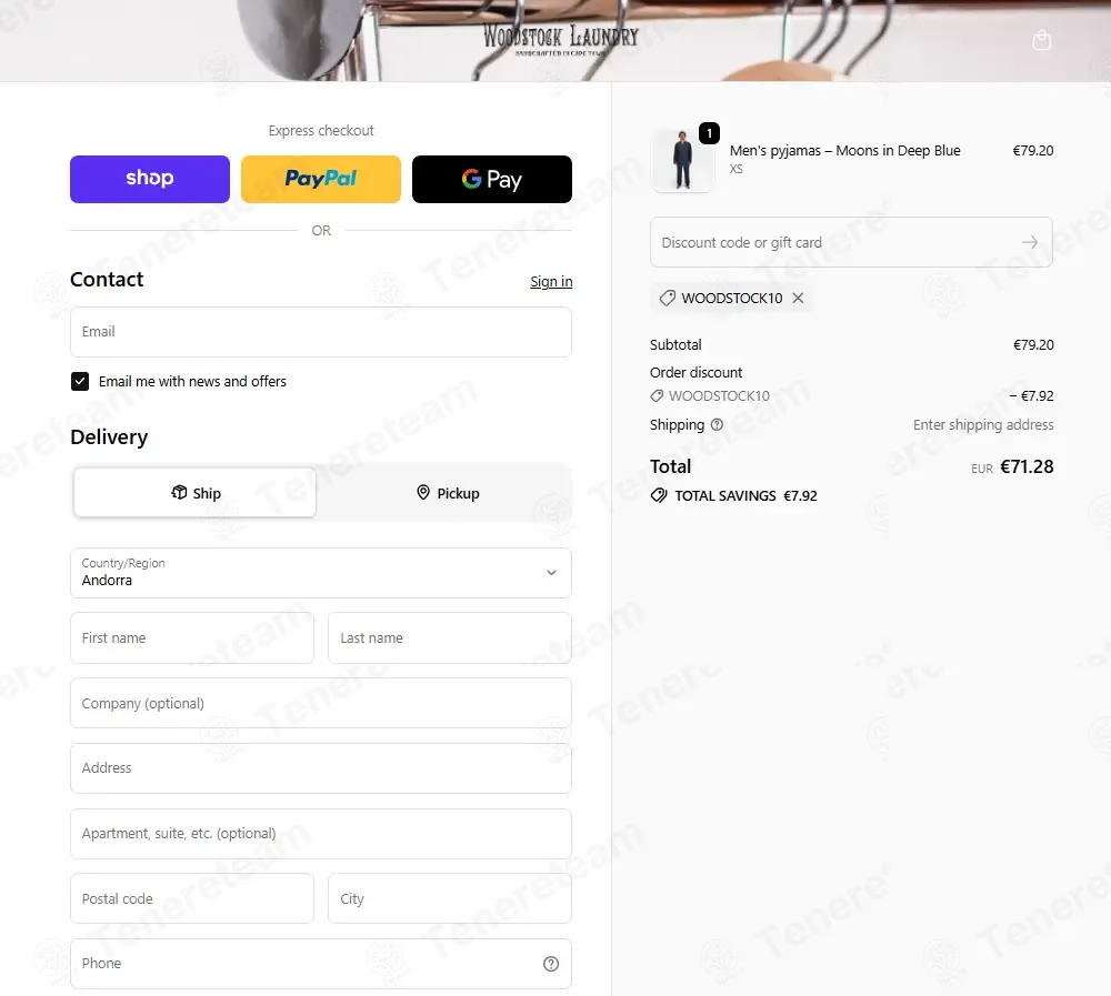 Woodstock Laundry EU coupon code: 10% off with WOODSTOCK10. Tested and valid as 2 weeks ago.