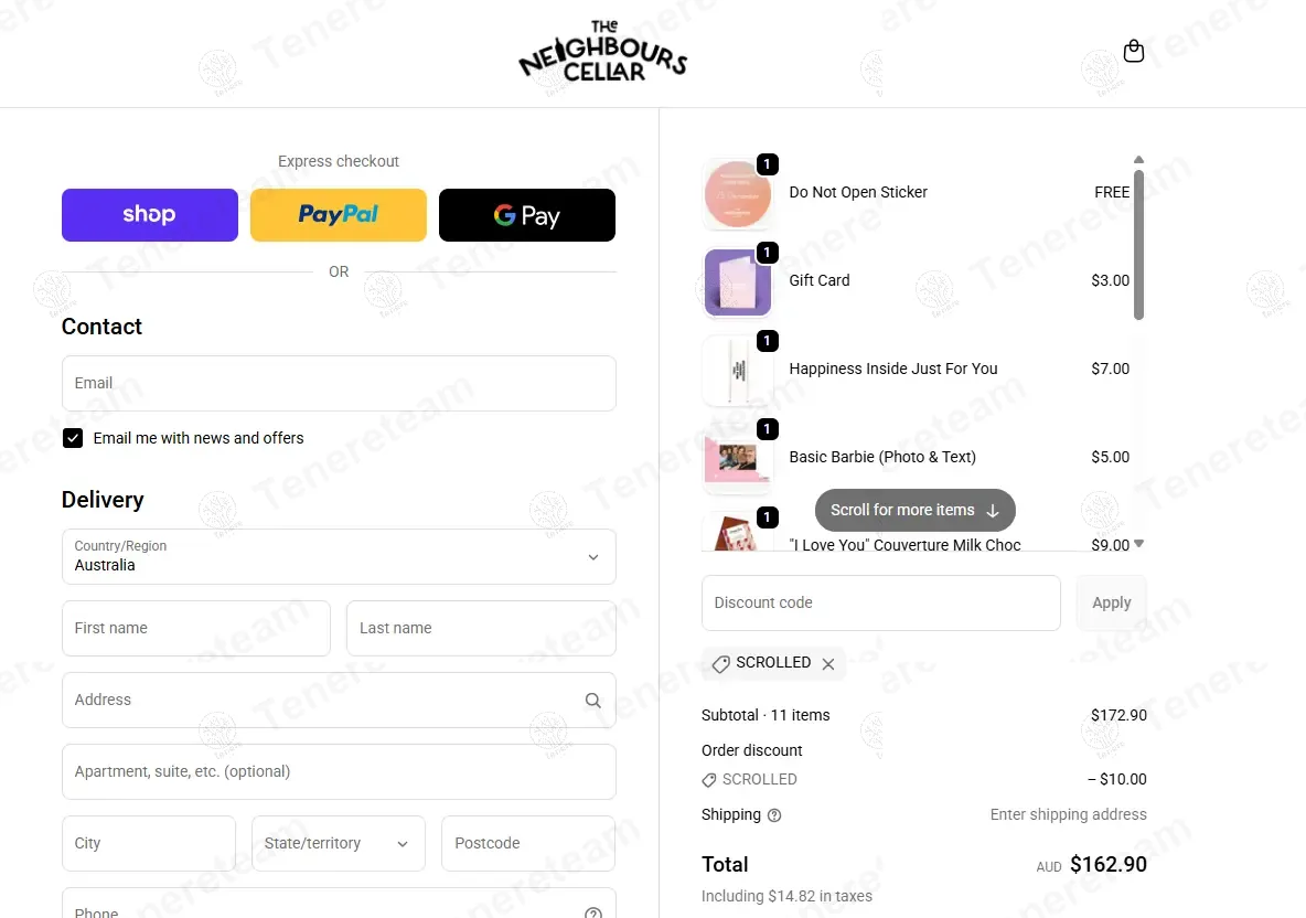 The Neighbours Cellar coupon code: $10 off with SCROLLED. Tested and valid as 9 months ago.