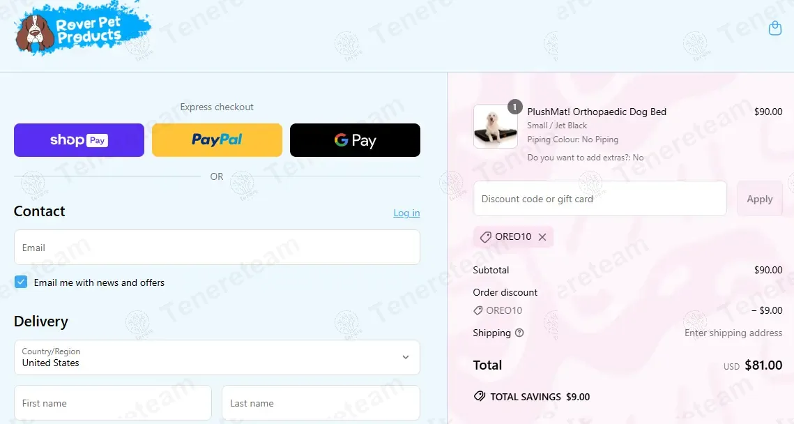 Rover Pet Products coupon code: 10% off with OREO10. Tested and valid as 1 year ago.
