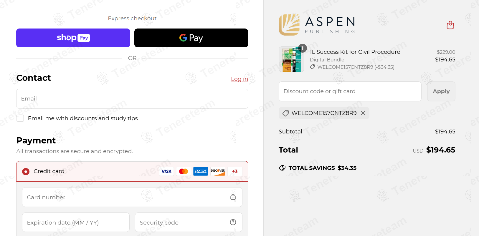 Aspen Publishers coupon code: 15% off with WELCOME157CNTZ8R9. Tested and valid as 1 year ago.