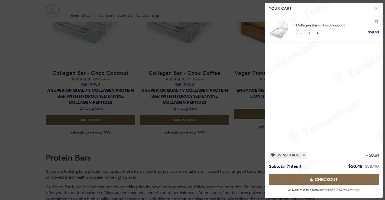 Kissed Earth AU coupon code: 15% off with WINECHATS. Tested and valid as 8 months ago.