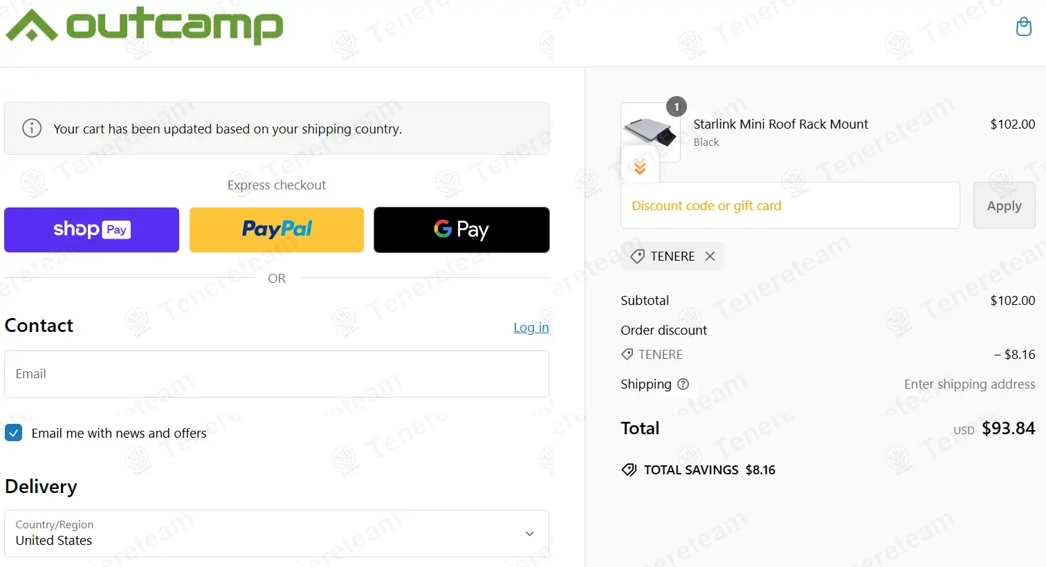 Outcamp AU coupon code: 8% off with TENERE. Tested and valid as 1 year ago.