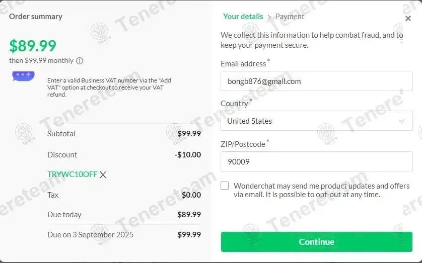 Wonderchat apply coupon code