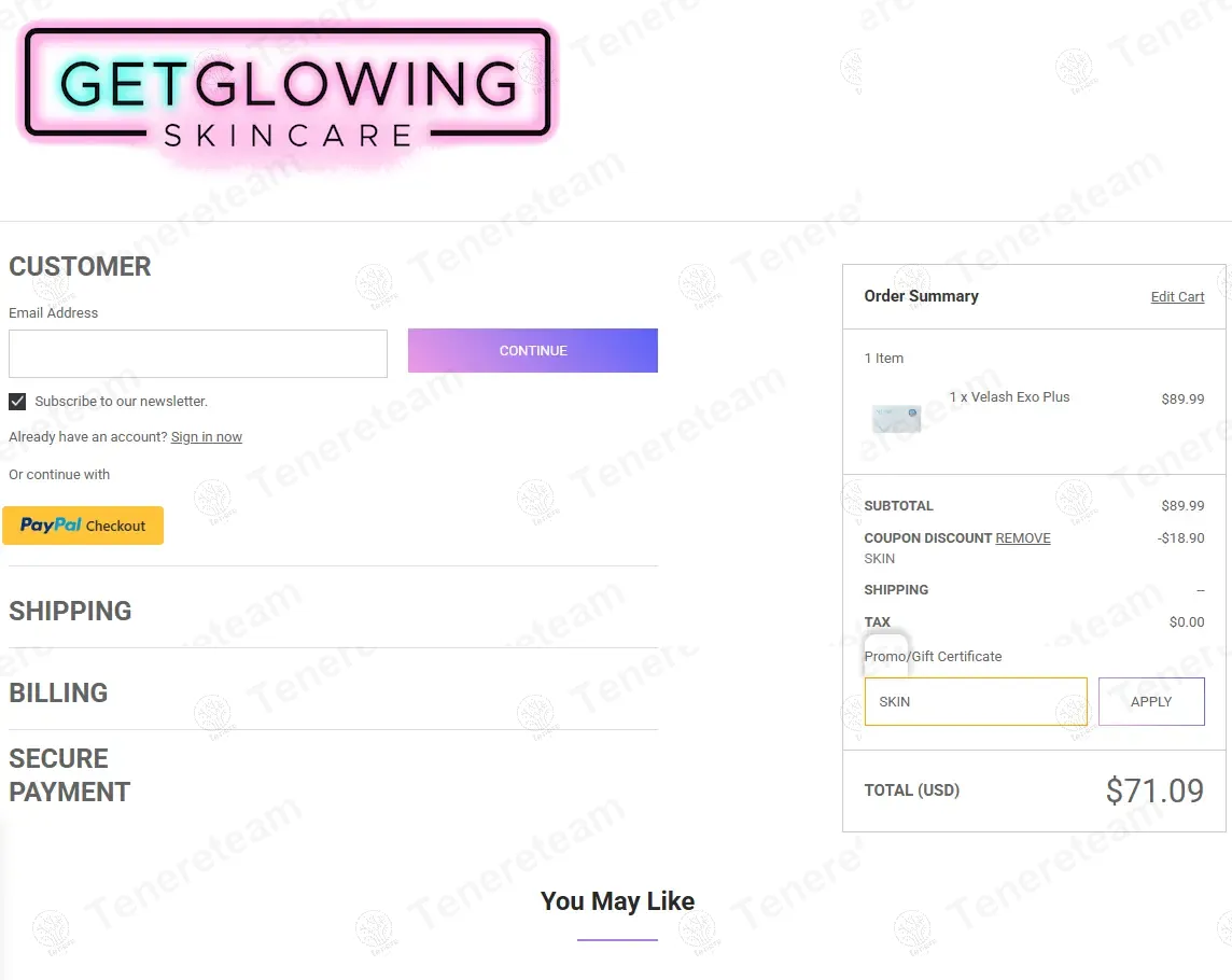 Get Glowing Skin Care coupon code: 20% off with SKIN. Tested and valid as 9 months ago.