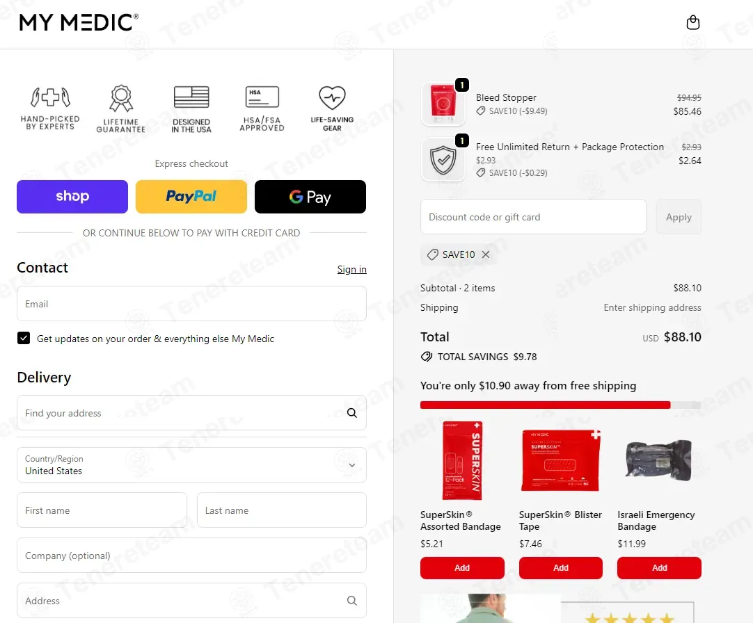 My Medic coupon code: 10% off with SAVE10. Tested and valid as 2 weeks ago.