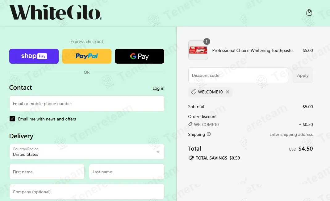 White Glo apply coupon code