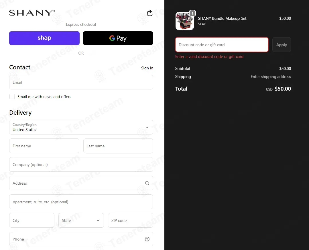 Shany Cosmetics coupon code: $10 off with SHANYWELCOME. Tested and valid as 4 months ago.