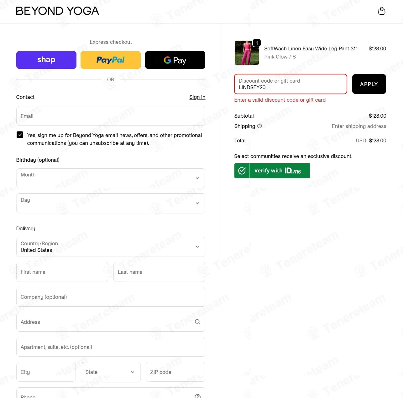 Beyond Yoga Clothing coupon code: 20% off with LINDSEY20. Tested and valid as 2 months ago.