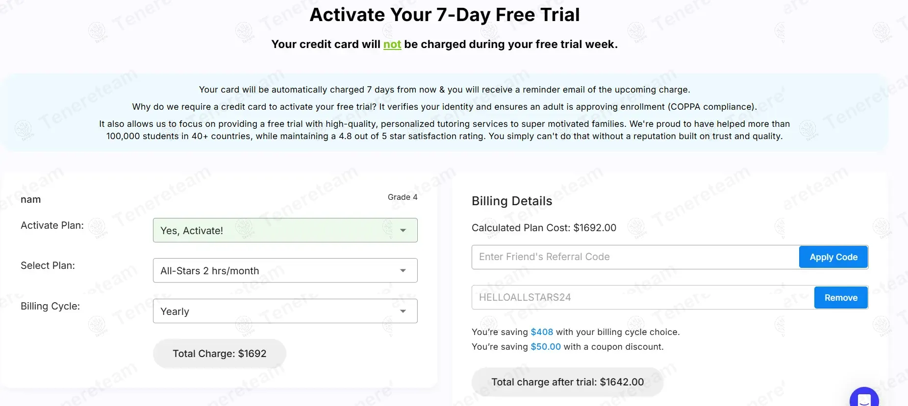 Thinkster Math apply coupon code