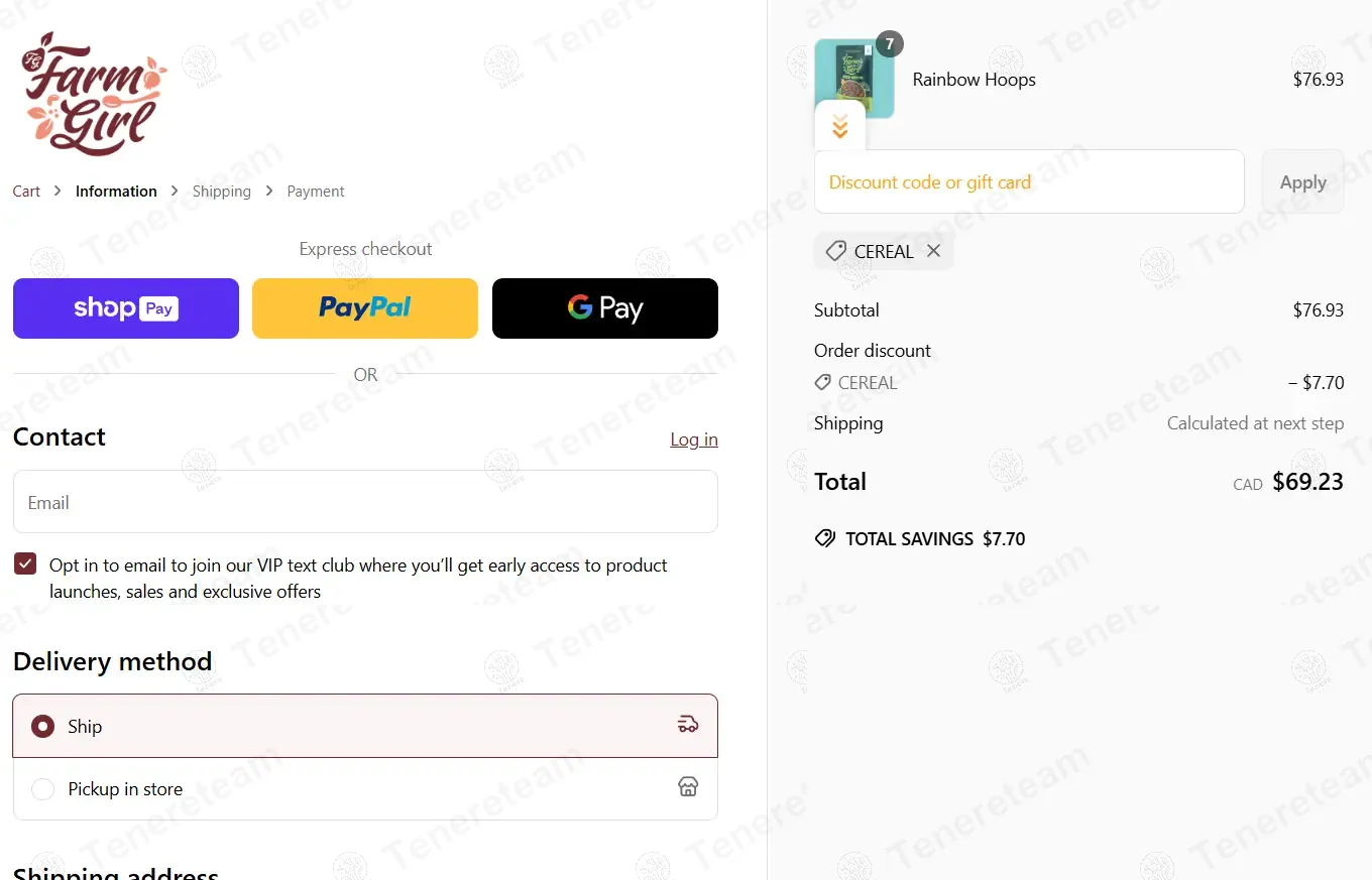 Farm Girl Cereal coupon code: 10% off with CEREAL. Tested and valid as 1 year ago.