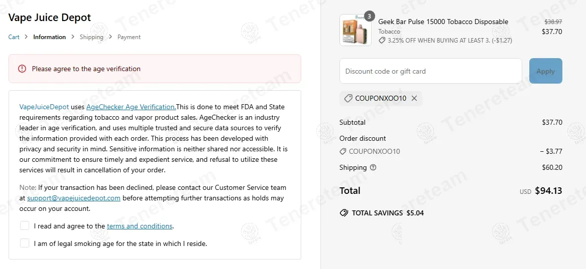 Vapejuicedepot coupon code: 10% off with COUPONXOO10. Tested and valid as 1 year ago.