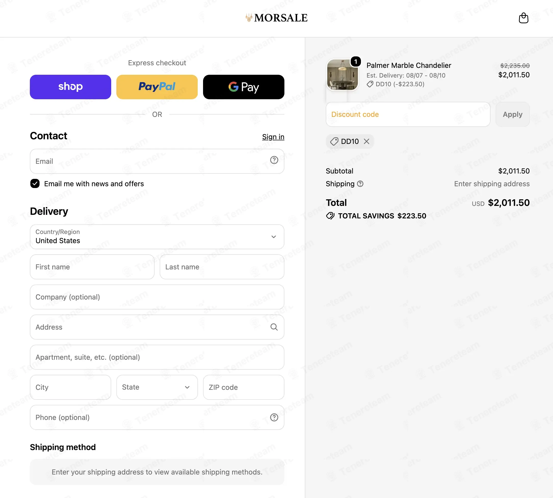 Morsale coupon code: 10% off with DD10. Tested and valid as 1 week ago.