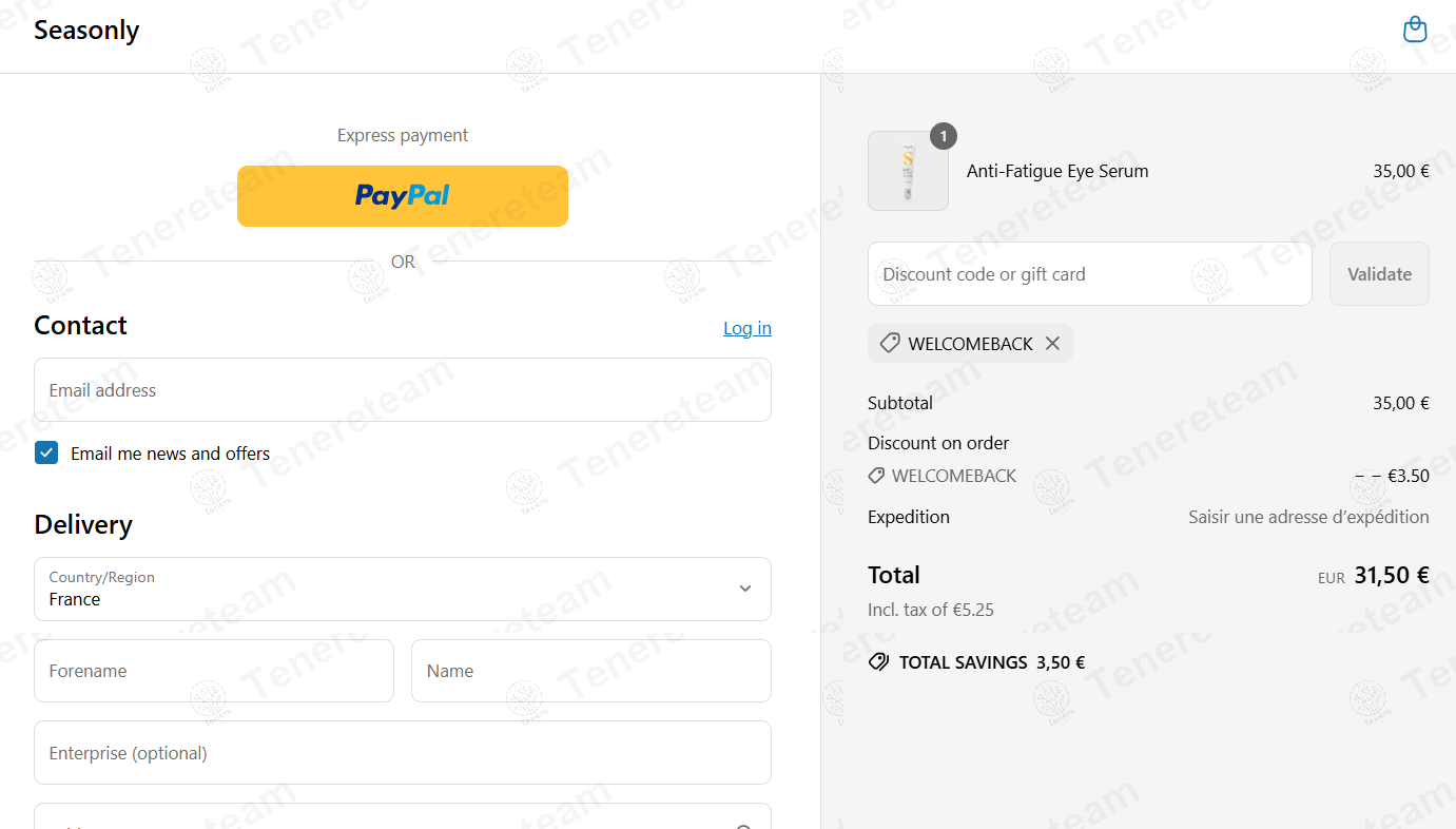 Seasonly FR coupon code: 10% off with WELCOMEBACK. Tested and valid as 10 months ago.