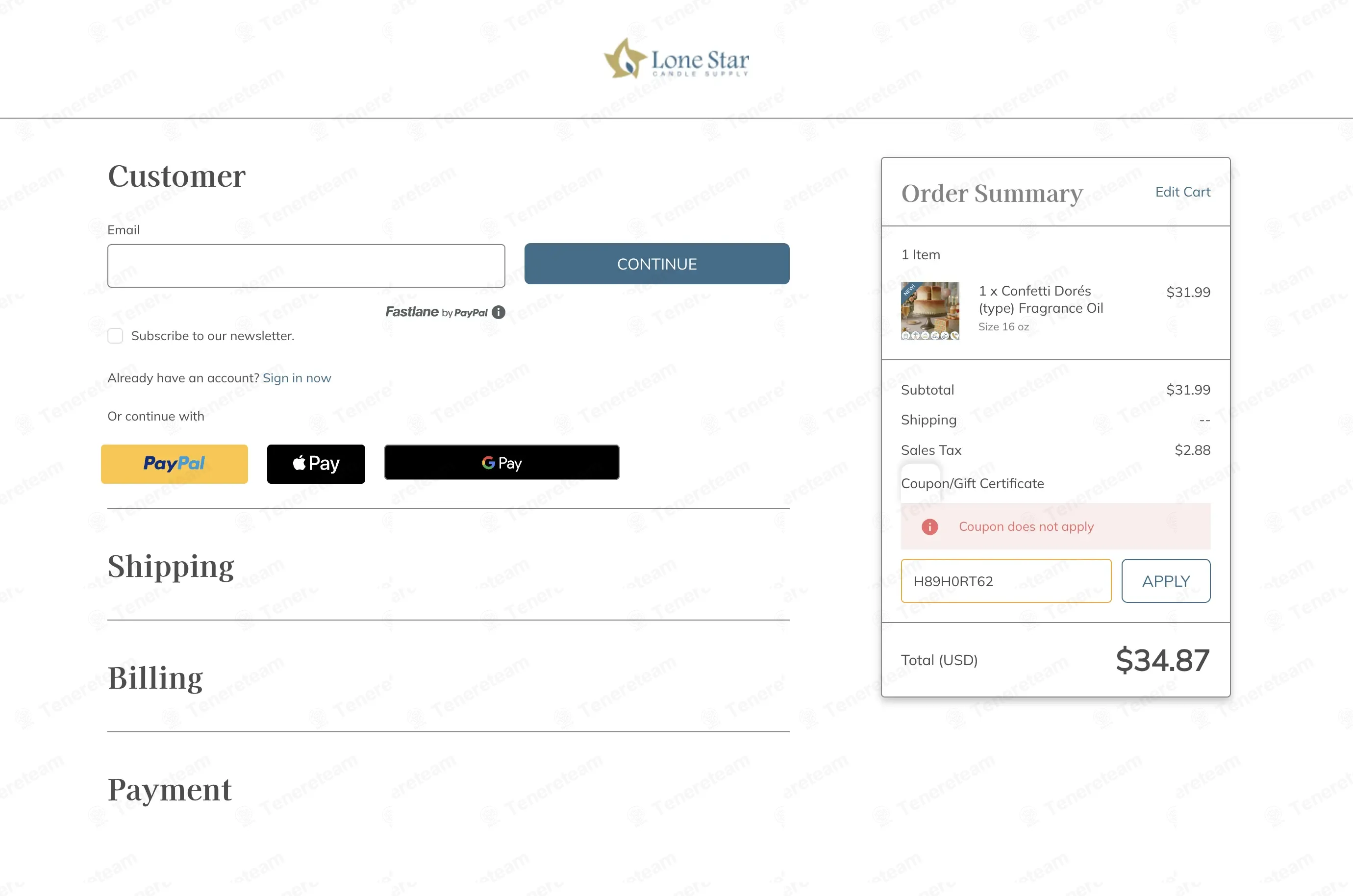 Lone Star Candle Supply coupon code: $10 off with H89H0RT62. Tested and valid as 3 months ago.