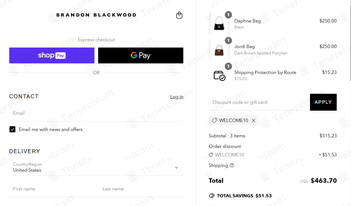 Brandon Blackwood coupon code: 10% off with WELCOME10. Tested and valid as 9 months ago.