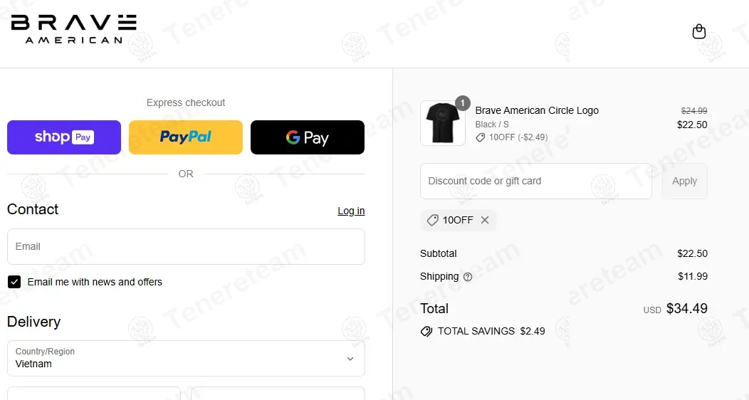 Brave American coupon code: 10% off with 10OFF. Tested and valid as 1 year ago.