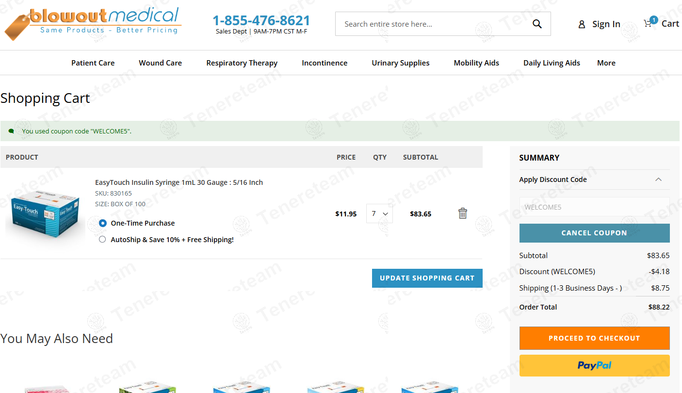 Blowout Medical coupon code: 5% off with WELCOME5. Tested and valid as 6 months ago.