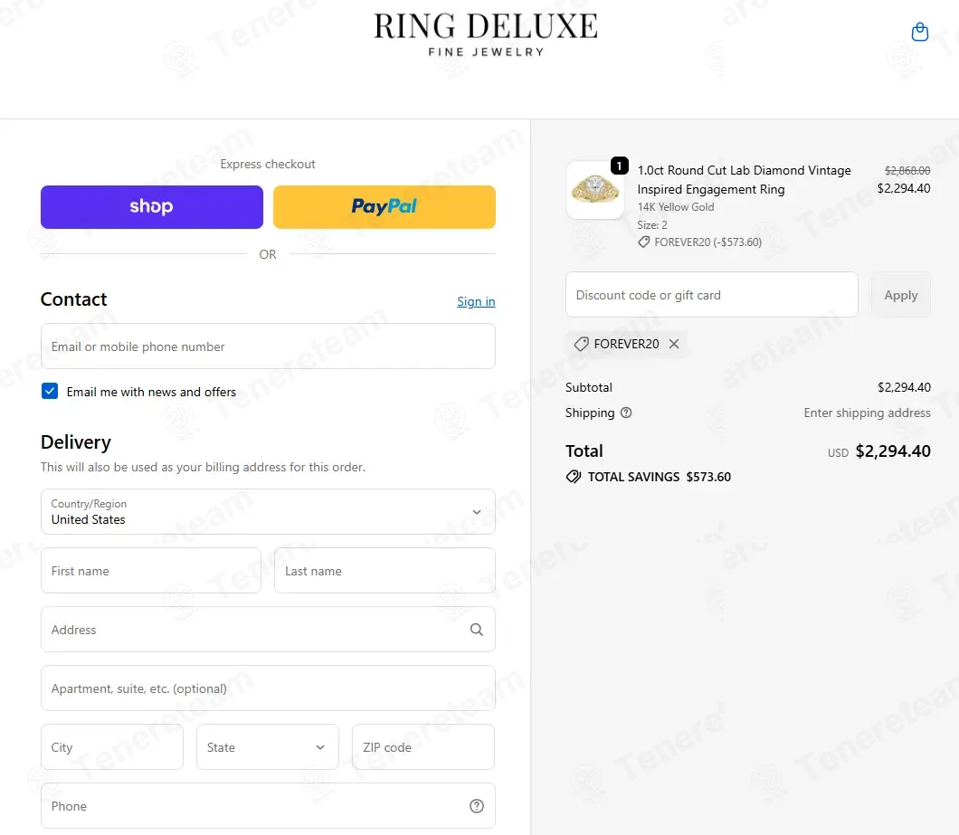 Ring Deluxe coupon code: 20% off with FOREVER20. Tested and valid as 8 months ago.