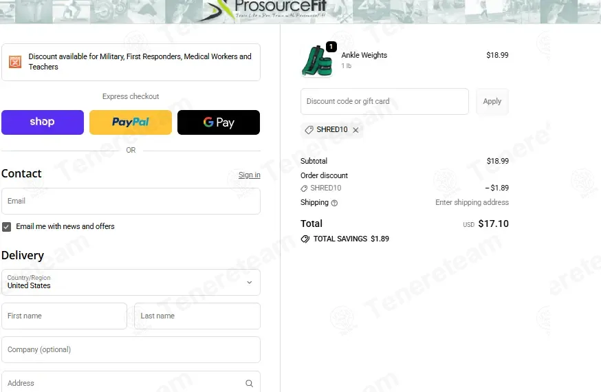 Prosource Fit coupon code: 10% off with SHRED10. Tested and valid as 3 weeks ago.
