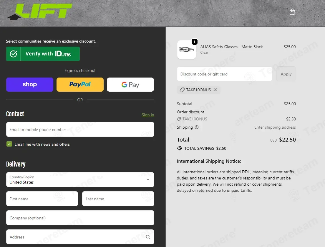 LIFT Safety coupon code: 10% off with TAKE10ONUS. Tested and valid as 6 months ago.