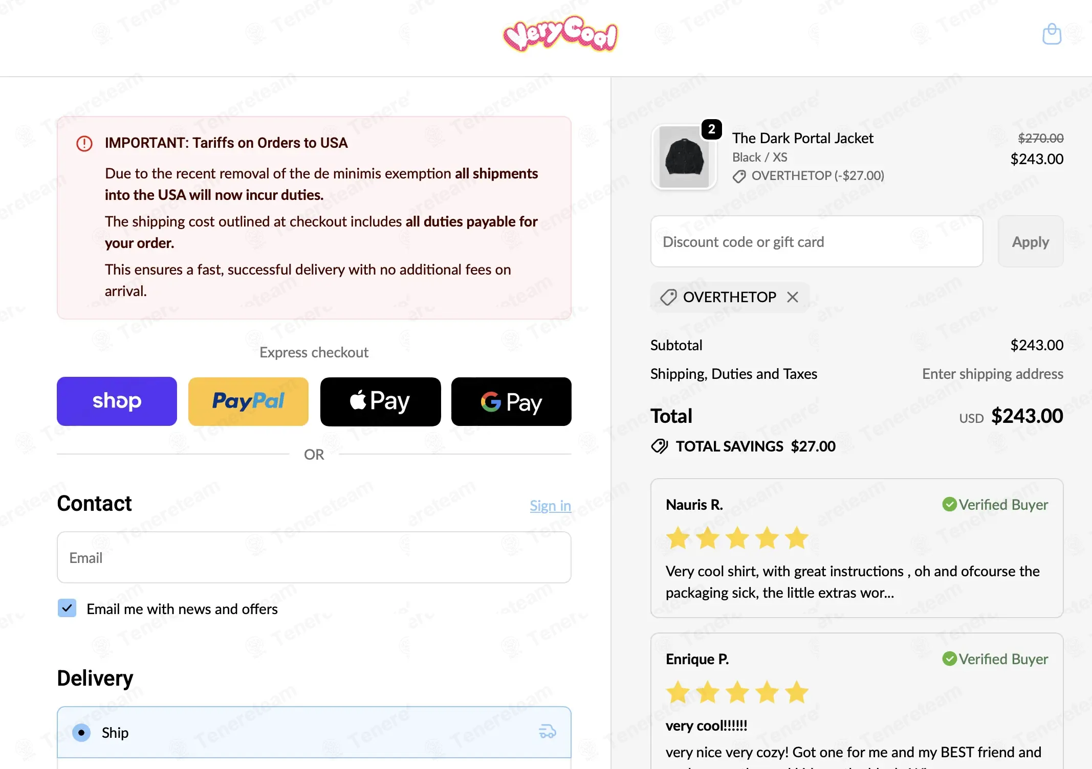 Cool Shirtz coupon code: 10% off with OVERTHETOP. Tested and valid as 6 months ago.