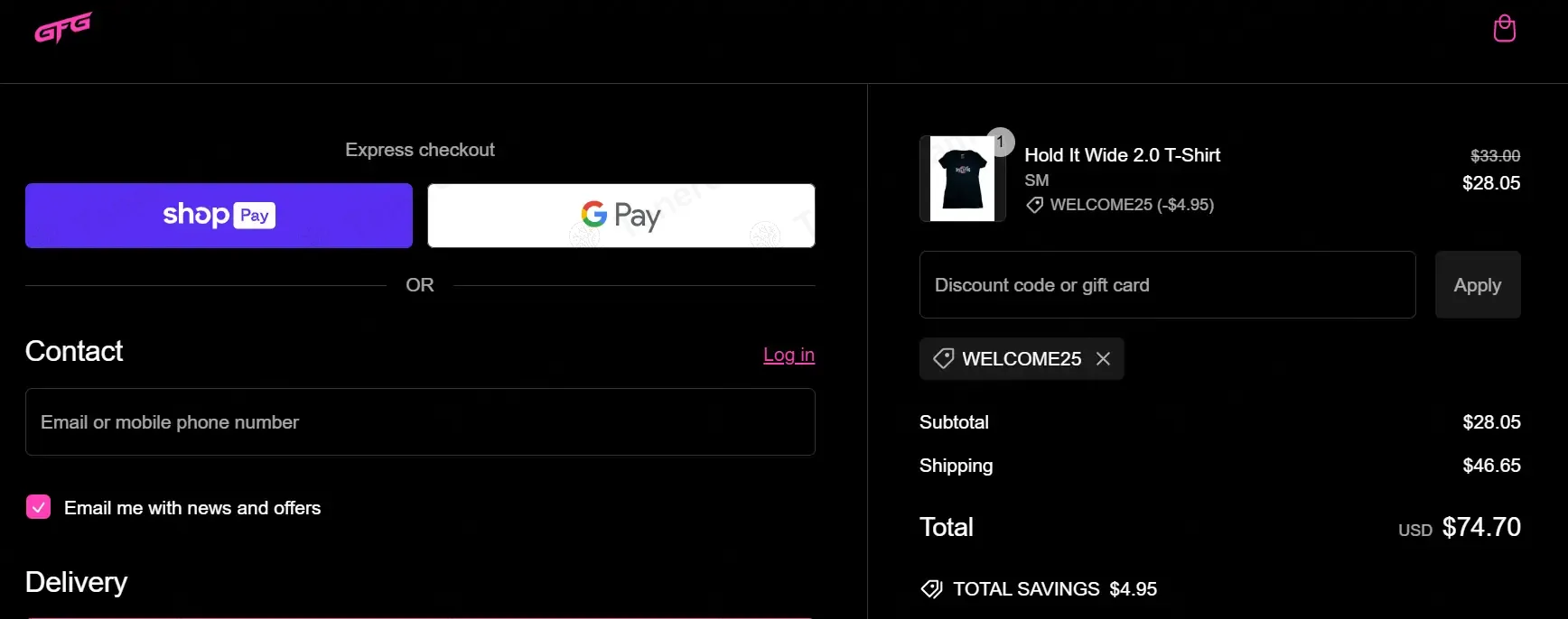 Go Fast Girls coupon code: 25% off with WELCOME25. Tested and valid as 1 year ago.