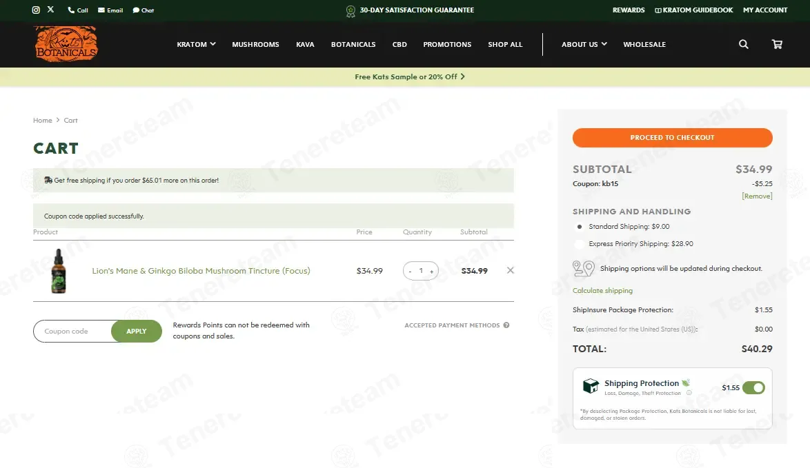 Kats Botanicals coupon code: 15% off with KB15. Tested and valid as 8 months ago.