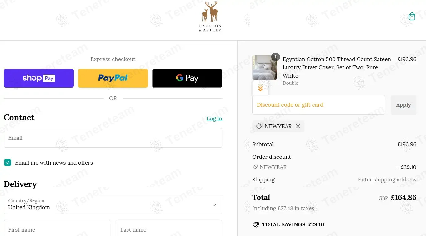 Hampton And Astley coupon code: 15% off with NEWYEAR. Tested and valid as 1 year ago.