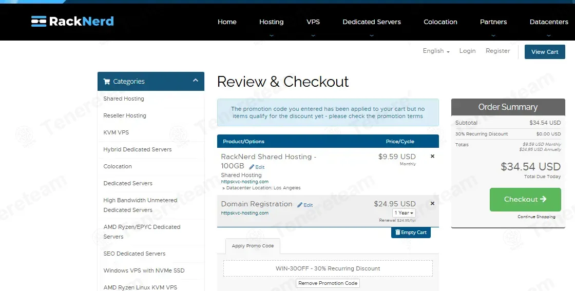 RackNerd coupon code: 30% off with WIN-30OFF. Tested and valid as 1 month ago.