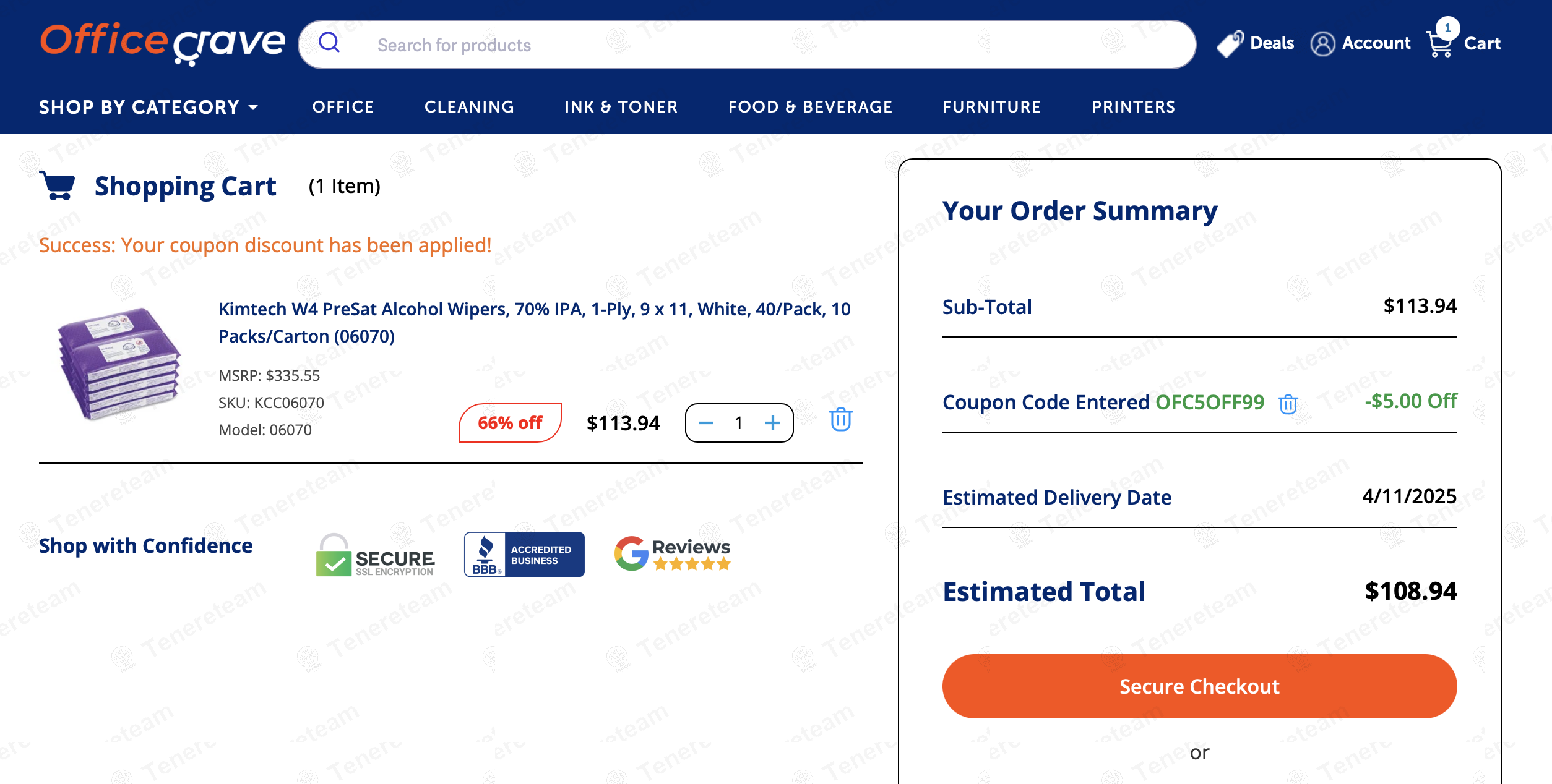 Officecrave coupon code: $5 off with OFC5OFF99. Tested and valid as 1 year ago.