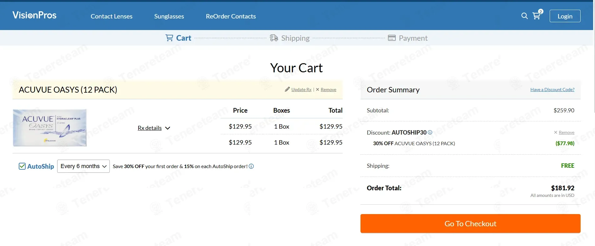 Vision Pros coupon code: 30% off with AUTOSHIP30. Tested and valid as 8 months ago.