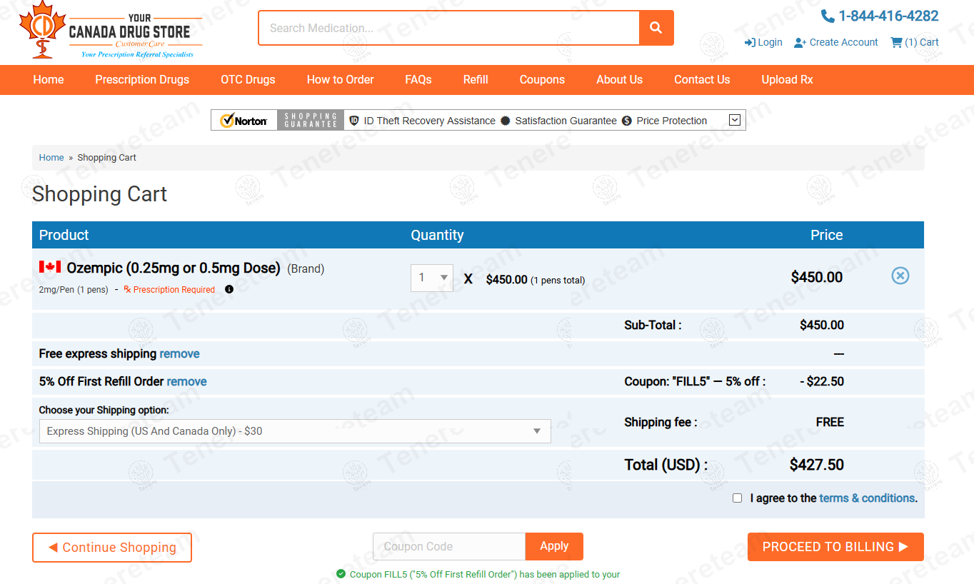 Your Canada Drug Store coupon code: 5% off with FILL5. Tested and valid as 1 year ago.