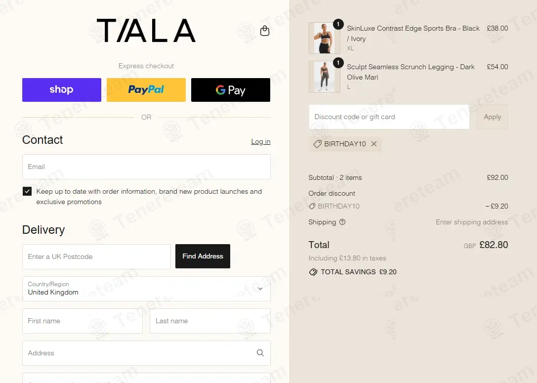 Tala coupon code: 10% off with BIRTHDAY10. Tested and valid as 10 months ago.