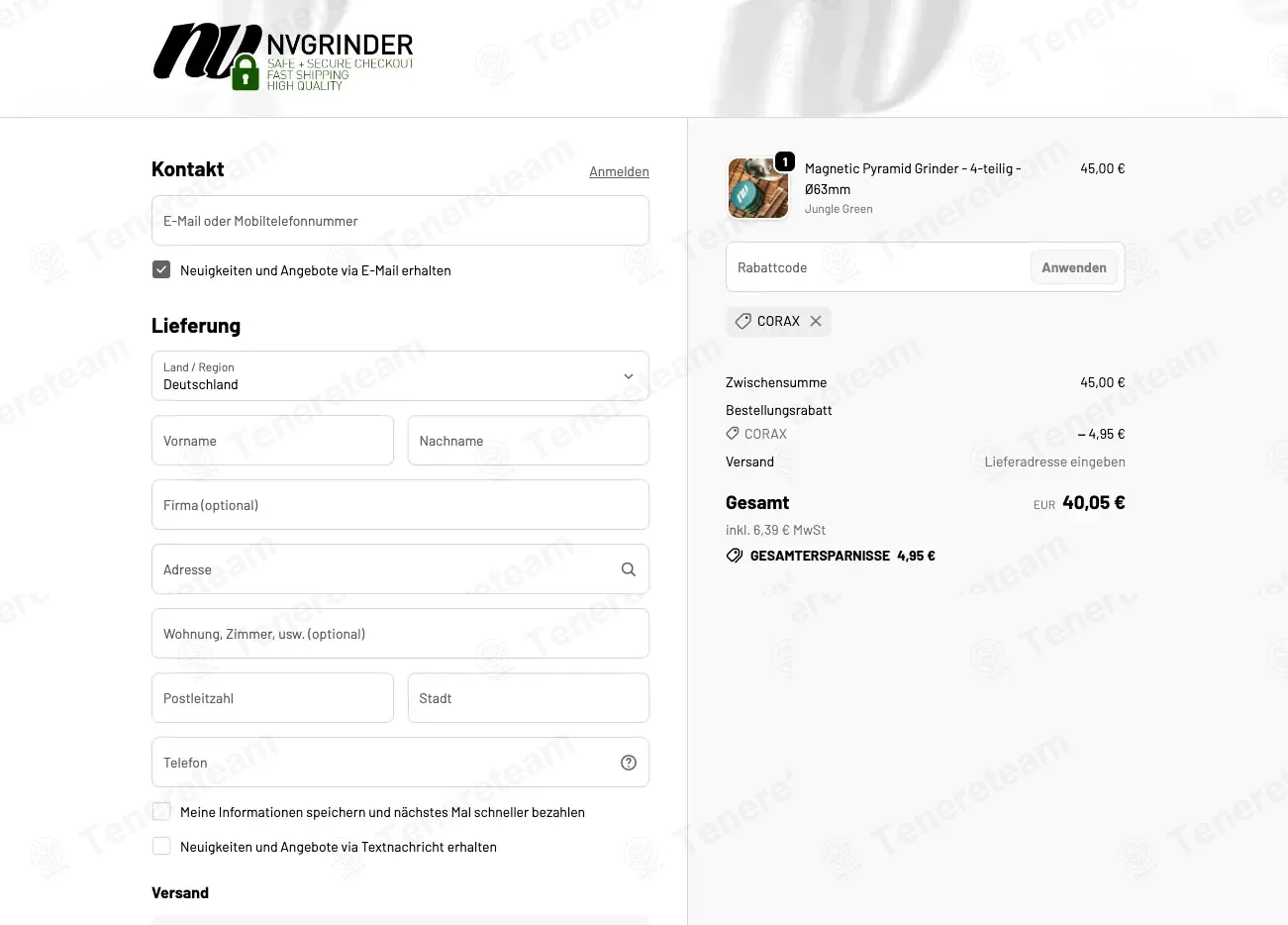Nvgrinder coupon code: 11% off with CORAX. Tested and valid as 1 month ago.