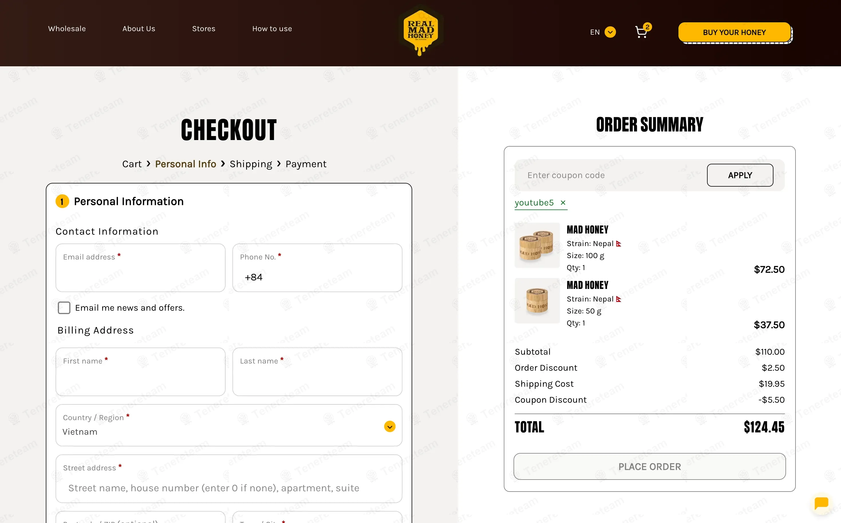 Real Mad Honey coupon code: 5% off with youtube5. Tested and valid as 1 year ago.