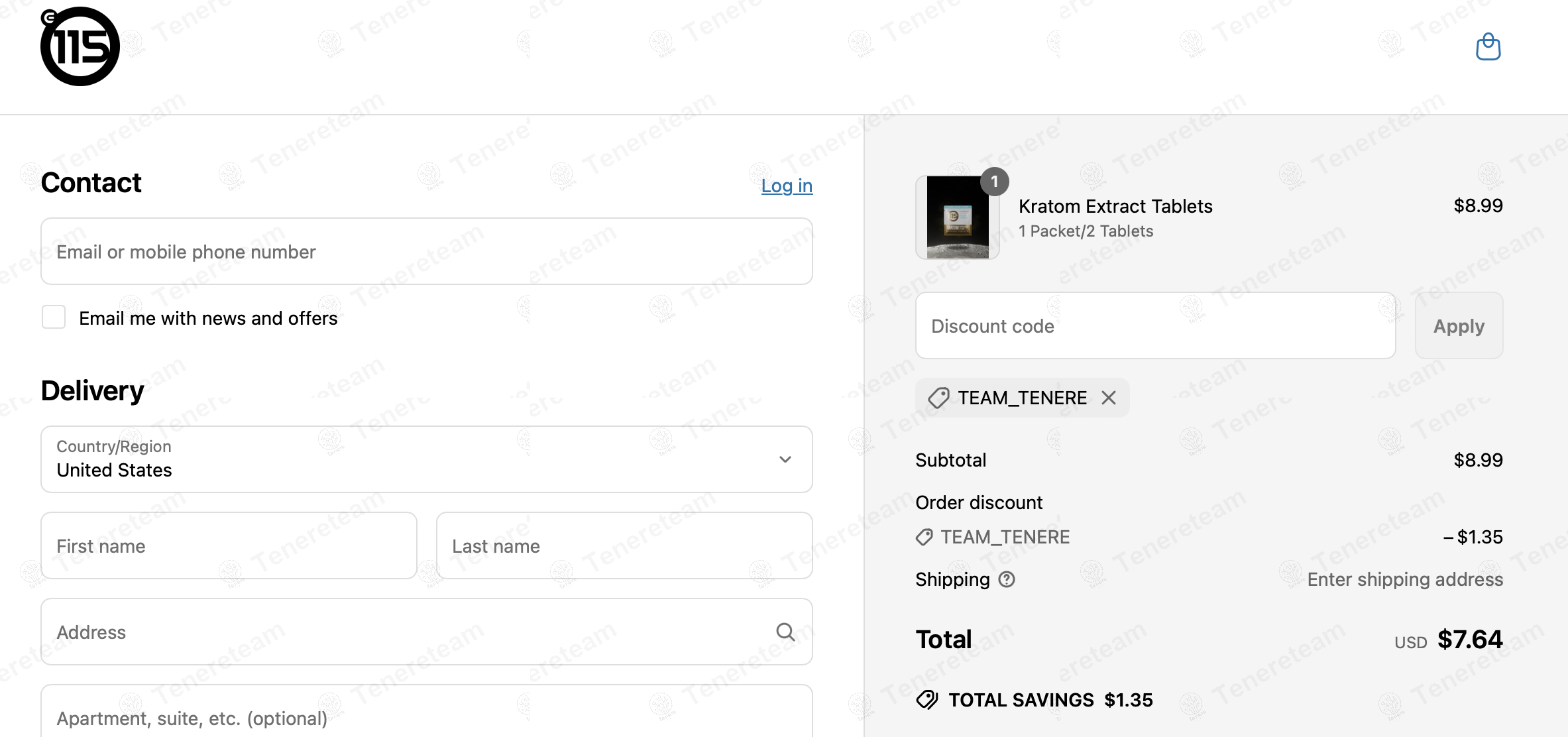 E115 Shop apply coupon code
