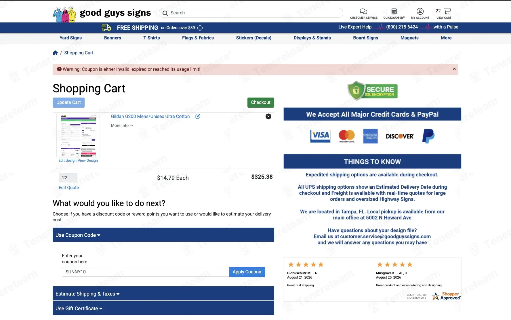 Good Guys Signs coupon code: 10% off with SUNNY10. Tested and valid as 2 weeks ago.