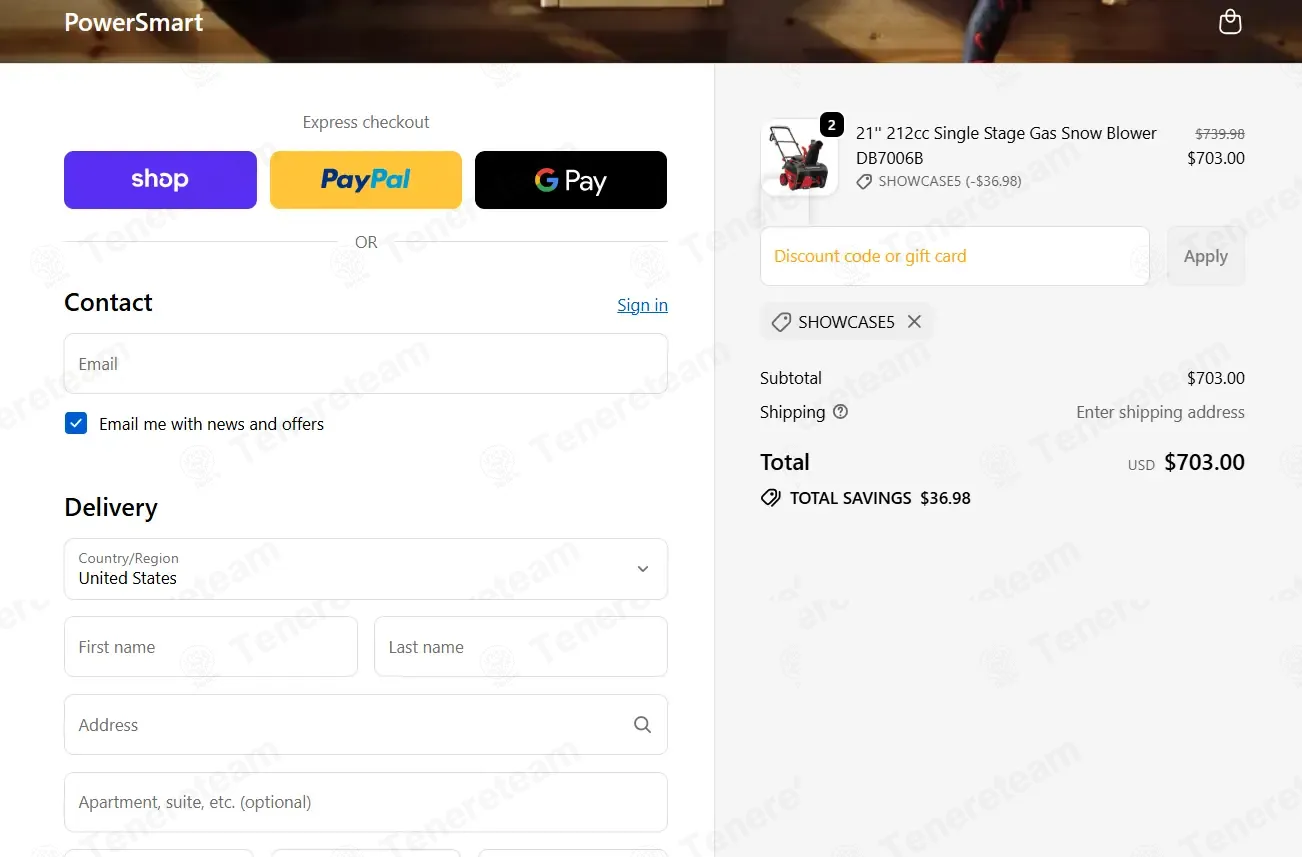 PowerSmart apply coupon code