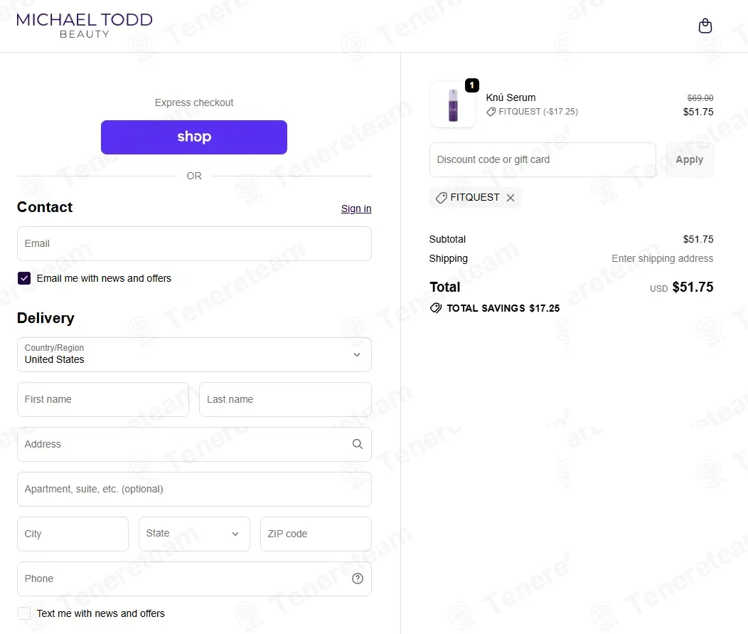 Michael Todd Beauty coupon code: 25% off with FITQUEST. Tested and valid as 6 days ago.