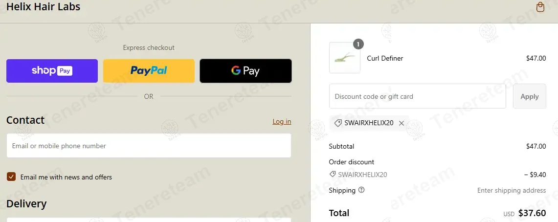 Helix Hair Labs coupon code: 20% off with SWAIRXHELIX20. Tested and valid as 1 year ago.