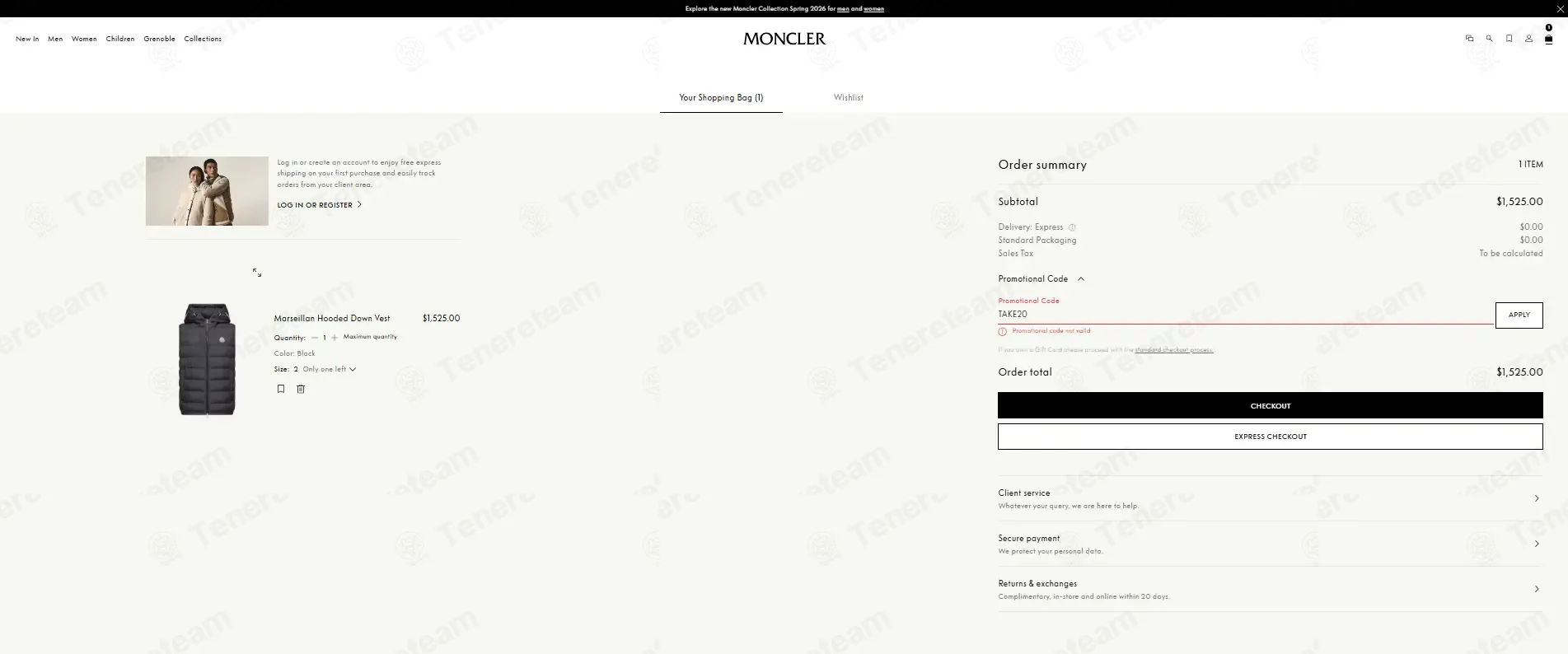 Moncler coupon code: 20% off with TAKE20. Tested and valid as 3 months ago.