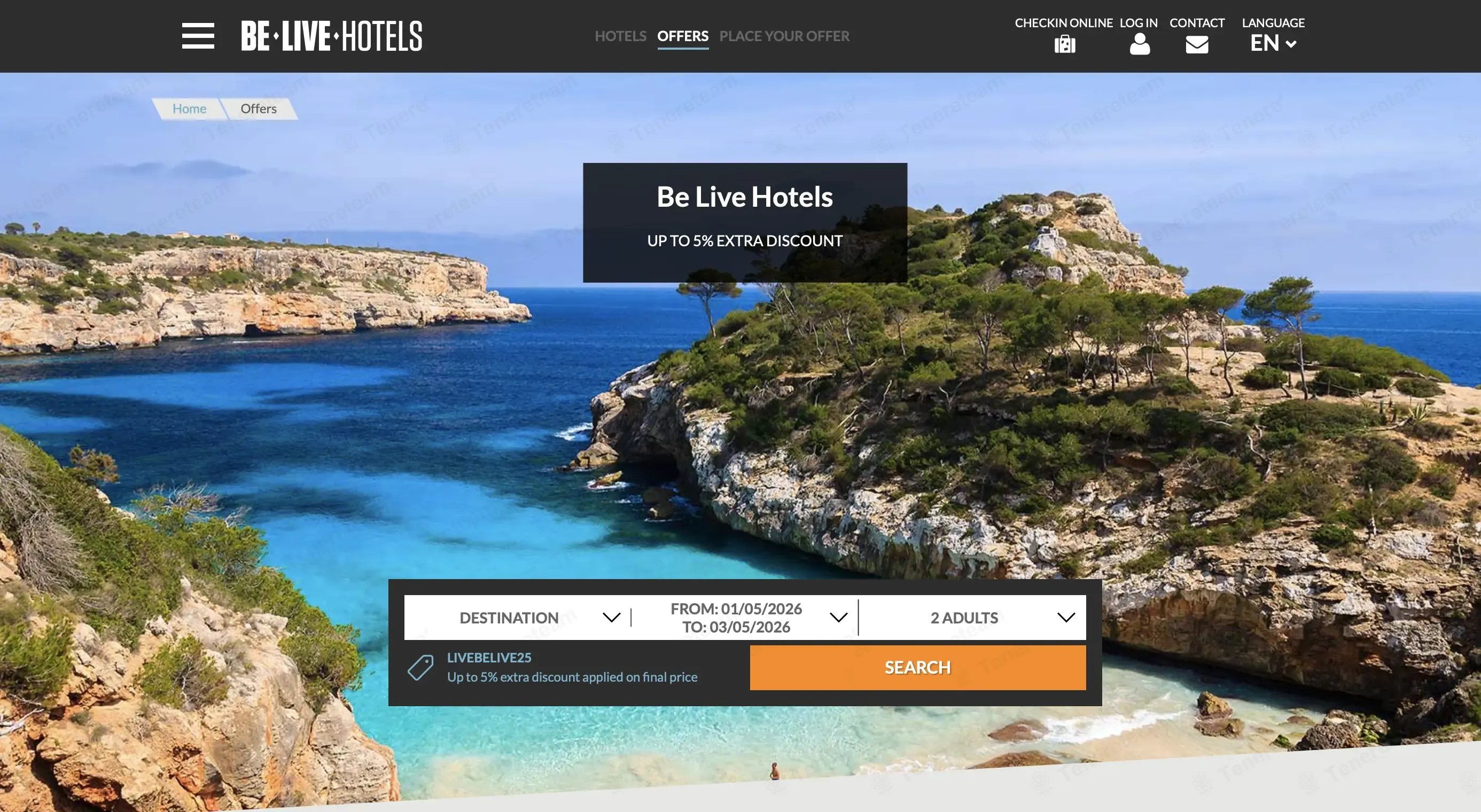 Be Live Hotels coupon code: 5% off with LIVEBELIVE25. Tested and valid as 5 months ago.