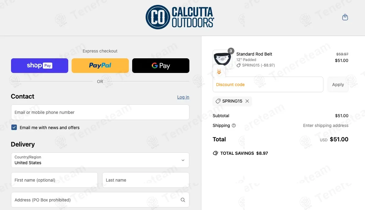 Calcutta coupon code: 15% off with SPRING15. Tested and valid as 1 year ago.